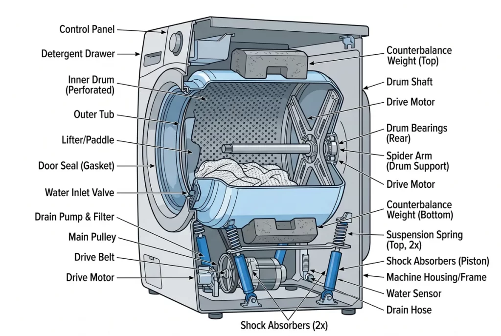 washing machine mechanical components