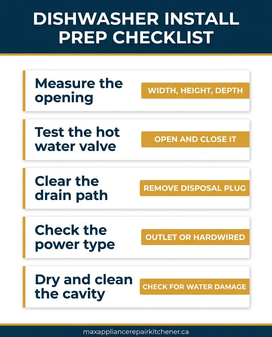 dishwasher installation prep infographic