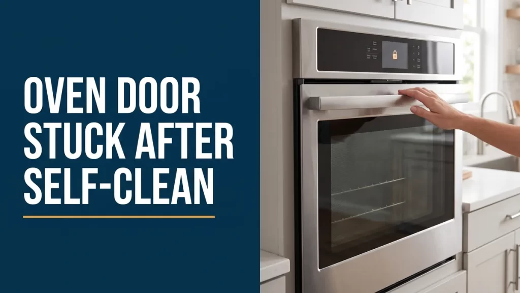 oven door stuck after self cleaning
